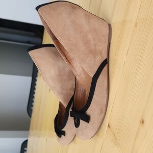 Jeffrey Campbell Wedge Pump LadyLike Havana Size 7 Nude Leather Suede